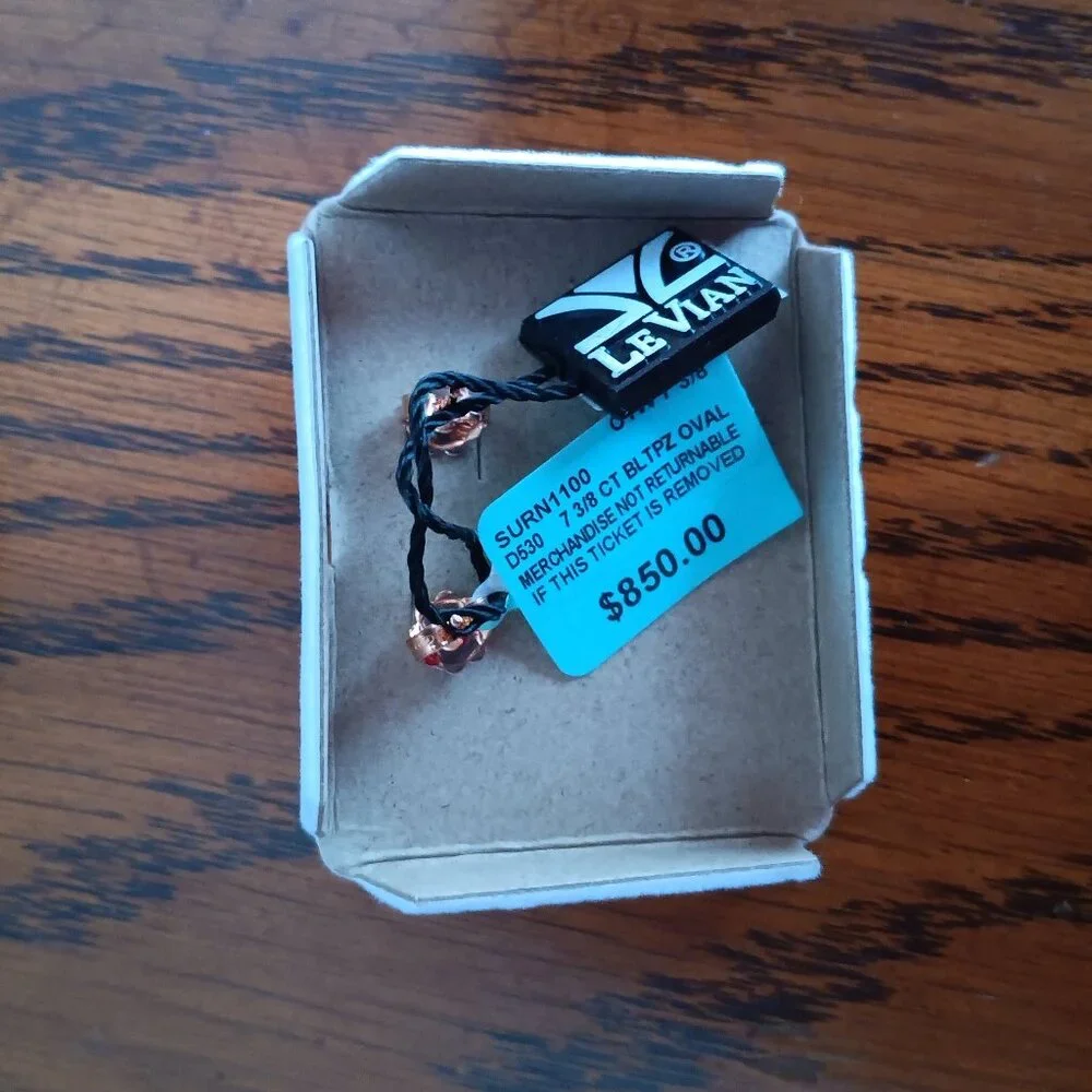 New Levian 7.38 ct. tw. Ocean Blue Topaz™ in 14K Strawberry Gold Plated earrings - Picture 6 of 6